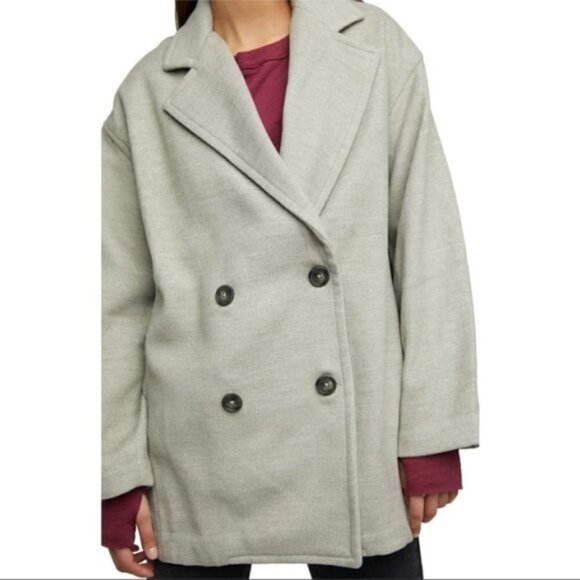 New Free People Hannah Slouchy Boyfriend Oregano Blazer Coat Jacket NWT Large - Picture 5 of 15